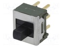 Switch: slide; Pos: 3; DPDT; 0.4A/28VAC; 0.4A/28VDC; ON-OFF-ON