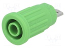 Socket; 4mm banana; 24A; 1kV; green; push-in; 33mm; -25÷80°C; 5mΩ