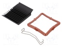 Heatsink: extruded; grilled; black; L: 37.5mm; W: 37.5mm; H: 9.5mm