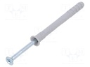 Plastic anchor; 8x80; N; with screw; 100pcs; 8mm