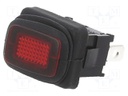 ROCKER; SPST; Pos: 2; OFF-ON; 16A/12VDC; red; IP65; LED; Body: black