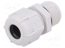 Cable gland; with long thread; M20; IP68; Mat: polyamide; grey