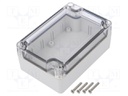 Enclosure: multipurpose; X: 70mm; Y: 105mm; Z: 40mm; ABS; grey; IP67