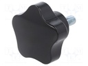 Knob; Dia: 50mm; M8; 20mm; H: 33mm; duroplast (PF); black; -20÷110°C