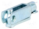 Fork joint; Øhole: 6mm; Thread: M6; Mat: steel; Pitch: 1,0; L: 24mm