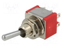 Switch: toggle; Pos: 2; DPDT; ON-(ON); 2A/250VAC; 5A/28VDC; -35÷80°C