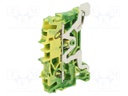 DIN Rail Mount Terminal Block, 2 Ways, 22 AWG, 12 AWG, 4 mm², Clamp, 24 A