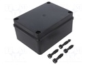 Enclosure: multipurpose; X: 110mm; Y: 150mm; Z: 70mm; black; IP65