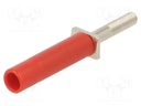 Adapter; 25A; red; nickel plated; banana 4mm socket