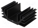 Heatsink: extruded; U; black; L: 50mm; W: 74mm; H: 30mm; 2.8K/W