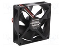 Fan: DC; axial; 24VDC; 92x92x25mm; 70.2m3/h; 27dBA; ball bearing