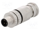 Plug; M12; PIN: 4; male; A code-DeviceNet / CANopen; for cable