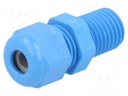 Cable gland; with long thread; M12; IP68; Mat: polyamide; blue