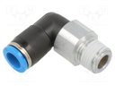 Push-in fitting; threaded,angled 90°; R 1/4"; outside