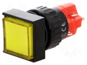 Switch: push-button; Pos: 2; SPDT; 3A/250VAC; 2A/24VDC; yellow; IP40