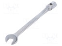 Wrench; combination swivel head socket,with joint; L: 252mm