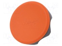 Knob; Dia: 56mm; M8; 20mm; technopolymer (PA); black; Cap: orange