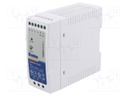 Power supply: switched-mode; for DIN rail; 60W; 12VDC; 5A; 3kV