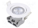 LED spotlight; 220/240VAC; 5W; warm white; 36°; 3000K; 420lm; Ø72mm