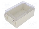 Enclosure: wall mounting; X: 105mm; Y: 165mm; Z: 75mm; ABS; IP65