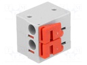 PCB terminal block; angled 90°; 5.08mm; ways: 2; on PCBs; 0.5mm2