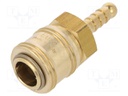 Quick connection coupling EURO; Mat: brass; V: with bushing