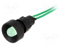 Indicator: LED; recessed; 230VAC; Cutout: Ø13mm; IP40; 300mm leads