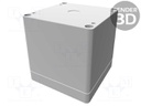 Enclosure: multipurpose; X: 90mm; Y: 90mm; Z: 90mm; 1554; ABS; grey