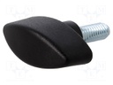 Knob wing; M6; 16mm; H: 20mm; polyamide; black; W: 32mm