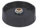 Knob; without pointer; ABS; Shaft d: 6mm; Ø50x15.5mm; black