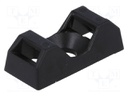 Screw mounted clamp; UL94V-2; black; Tie width: 5mm; Ht: 6.7mm