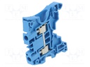 Splice terminal: rail; 0.2÷6mm2; ways: 1; terminals: 2; blue; TS35