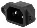 Connector: AC supply; socket; male; 10A; 250VAC; IEC 60320; C14 (E)