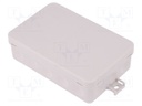 Enclosure: junction box; X: 85mm; Y: 130mm; Z: 37mm; polypropylene