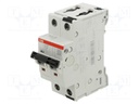 Circuit breaker; 415VAC; Inom: 2A; Poles: 2; for DIN rail mounting