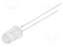 LED; 5mm; white warm; 2180÷3000mcd; 30°; Front: convex