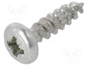 Screw; SPAX®; 4,5x16; Head: cheese head; Pozidriv; steel; zinc