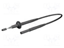 Test lead; 10A; 5kV; black; nickel plated; insulated; Ø: 4mm; 0.5mm2