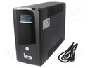 Power supply: UPS; 720W; 1.2kVA; Uin: 162÷295V; 115x320x220mm; 7Ah