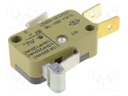 Microswitch SNAP ACTION; with lever (with roller); SPDT; Pos: 2