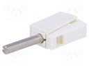 Plug; 4mm banana; 20A; 42V; white; 40mm; 3.86g