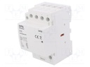 Contactor: 4-pole installation; 40A; 230VAC; NC + NO x3; DIN