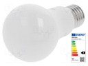 LED lamp; white; E27; 230VAC; 1055lm; 10.5W; 200°; 3000K; CRImin: 80