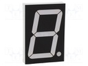 Display: LED; 7-segment; 56mm; 2.3"; No.char: 1; red; 100mcd; anode