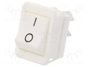 ROCKER; DPST; Pos: 2; OFF-ON; 16A/250VAC; white; none; Body: white