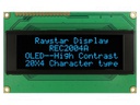 Display: OLED; alphanumeric; 20x4; Window dimensions: 77x25.2mm