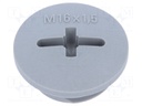 Stopper; M16; IP68; Mat: polyamide; dark grey; with seal