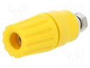 Socket; 4mm banana; 35A; 60VDC; yellow; nickel plated; -25÷100°C