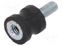 Vibration damper; M4; Ø: 10mm; rubber; L: 10mm; Thread len: 10mm