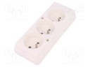 Connector: AC supply; splitter; Layout: 2P+PE; white; 250VAC; 16A